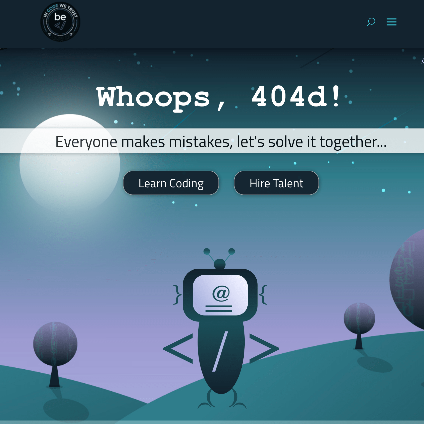 becode 404 page screenshot
